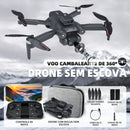 Drone com Câmera HD, Controle Remoto, Sensor de Obstáculos, 2 Baterias 3.7V 1800mAh
