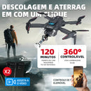 Drone com Câmera HD, Controle Remoto, Sensor de Obstáculos, 2 Baterias 3.7V 1800mAh
