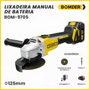 Lixadeira Esmerilhadeira 2 Baterias Angular Recarregável 21v Com Maleta e Acessórios